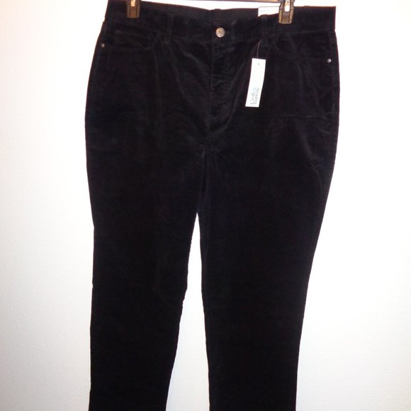 Croft & Barrow Women's Black Corduroys Size 18 Short NWT Mid Rise Straight - Picture 6 of 12